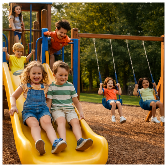 Kids playing in our campground.